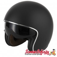Helmet / MOD Vcan V537 Open Face - (Classic Matt Black - With Popdown Sunvisor)