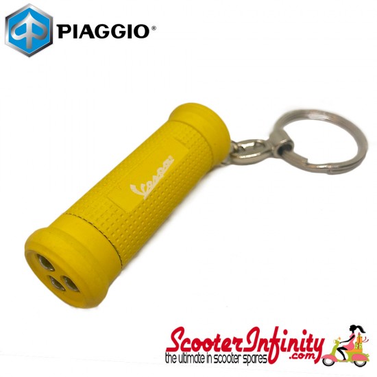 Key ring chain - Vespa Grip (Yellow, with LED Torch) Key ring chain - Vespa Grip (Yellow, with LED Torch)