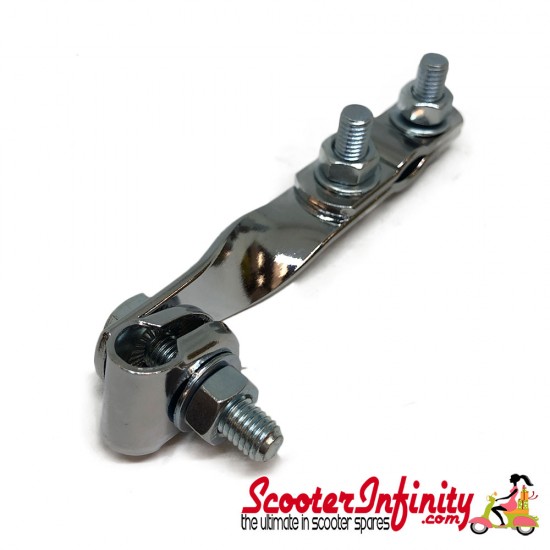 Mirror Bracket Chrome W Clip 90 Degree Twist (Vespa / Lambretta)
