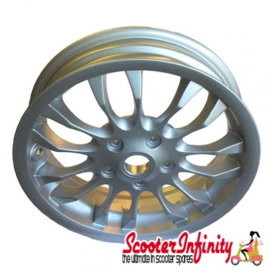 Wheel Rim PIAGGIO PAIR Front & Rear (Silver) (3.00-12" - 14 Spokes) (Vespa GTS/GTS Super/GTV/GT 60/GT/GT L 125-300cc - Not GTS ABS Models)