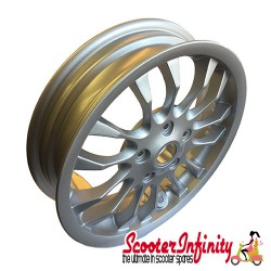 Wheel Rim PIAGGIO PAIR Front & Rear (Silver) (3.00-12" - 14 Spokes) (Vespa GTS/GTS Super/GTV/GT 60/GT/GT L 125-300cc - Not GTS ABS Models)