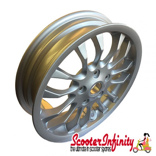 Wheel Rim PIAGGIO PAIR Front & Rear (Silver) (3.00-12" - 14 Spokes) (Vespa GTS/GTS Super/GTV/GT 60/GT/GT L 125-300cc - Not GTS ABS Models)
