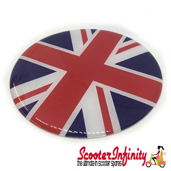 Badge Sticker Domed - Union Jack (75mm, 75mm)