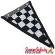 Flag Penant Vespa PX (Black, Black Silver Trim) (240x170mm) (With Eye Holes, for Whip Aerial)