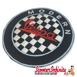Patch Clothing Sew On - Modern Vespa Check (75mm, 75mm)