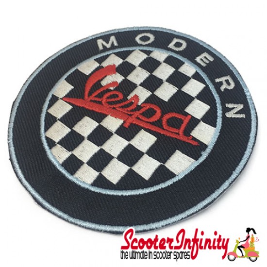 Patch Clothing Sew On - Modern Vespa Check (75mm, 75mm)