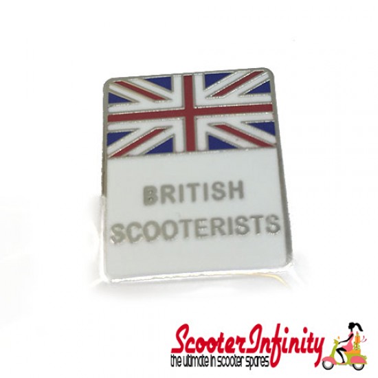 Pin Badge - British Scooterists Union Jack (White) Pin Badge - British Scooterists Union Jack (White)