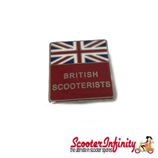 Pin Badge - British Scooterists Union Jack (Red)
