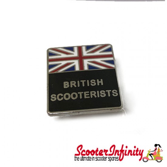 Pin Badge - British Scooterists Union Jack (Black)