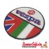 Patch Clothing Sew On - Vespa Emblem with Twin Flag (75mm, 75mm) (Union Jack, Italian Flag)