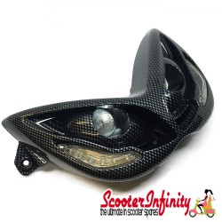Twin Headlight Headlamp (TNT, Carbon Figure Look with White Audi Style LED Lights) (MBK Nitro 50-100, Yamaha Aerox 50-100)