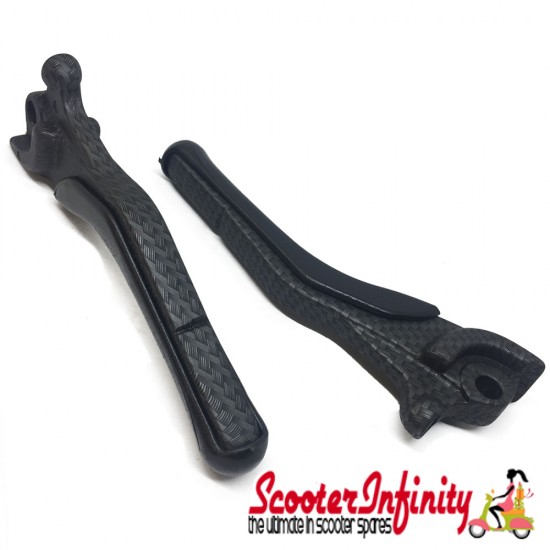 Lever Set (Carbon Look Levers, Double Disc Models) (MBK Nitro 50-100, Yamaha Aerox 50-100)